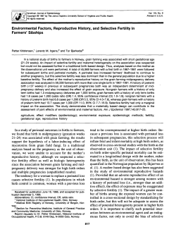 Environmental Factors, Reproductive History