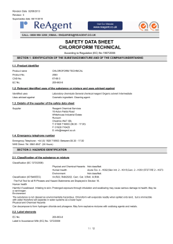 safety data sheet chloroform technical