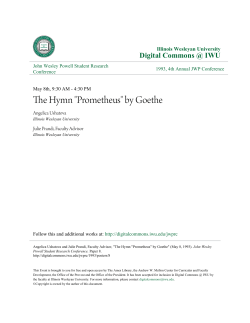 The Hymn "Prometheus" by Goethe
