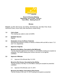 Board of Directors Meeting Wednesday, Oct 19