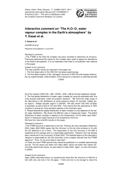 Interactive comment on &ldquo;The H 2O&ndash;O2 water vapour complex in the
