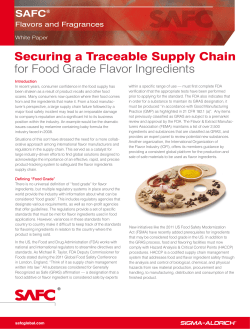 Securing a Traceable Supply Chain for Food Grade Flavor Ingredients
