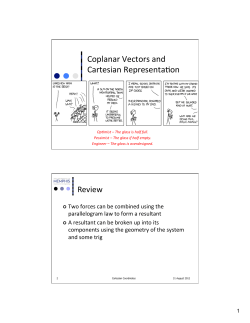 Coplanar Vectors and Cartesian Representa#on