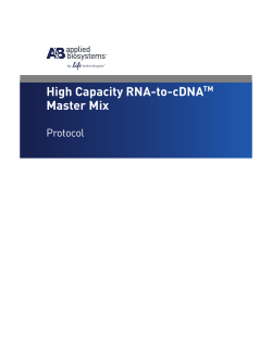 High Capacity RNA-to-cDNA Master Mix Protocol