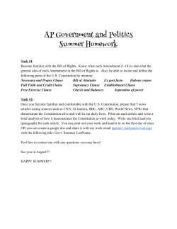 AP Government and Politics Summer Homework