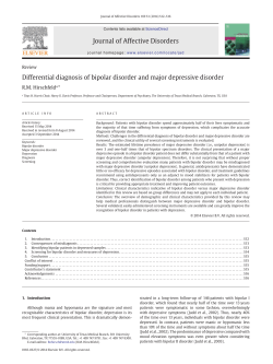 - Journal of Affective Disorders
