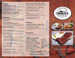 Icehouse takeout menu