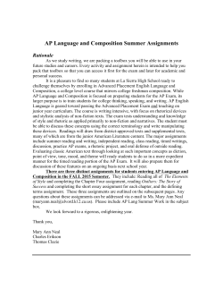 AP Language and Composition Summer Assignments