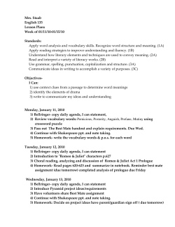Mrs. Staab English 135 Lesson Plans Week of 01/11/10
