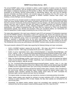 NORDP Annual Salary Survey &ndash; 2015 The annual