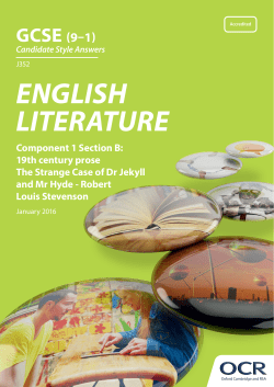 The Strange Case of Dr Jekyll and Mr Hyde - Candidate style