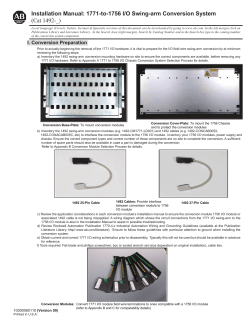 Installation Manual: 1771-to-1756 I/O Swing
