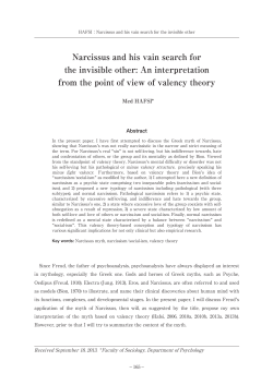 Narcisusandhisvainsearchfor theinvisibIeother:Aninterpretation from