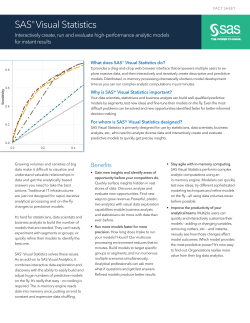 SAS Visual Statistics fact sheet