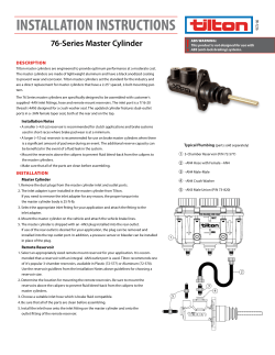 76-Series Master Cylinder INSTALLATION
