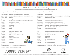 SFUSD Summer Reading List - San Francisco Public Library