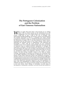 The Portuguese Colonization and the Problem of East