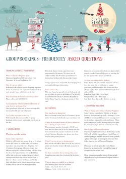 group bookings - frequently asked questions