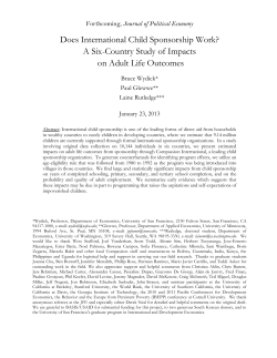 Does International Child Sponsorship Work? A Six