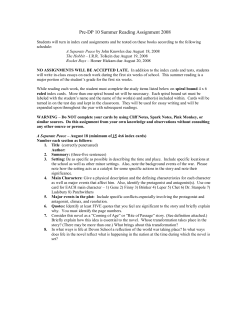 Pre-DP Summer Reading Assignment 2008