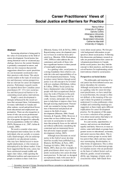 Career Practitioners` Views of Social Justice and Barriers for Practice