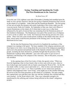 Seeing, Touching and Speaking the Truth: The First Dominicans in