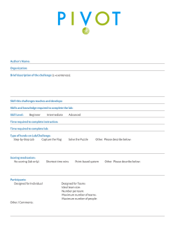 Author`s Name: Organization: Brief description of the challenge(2