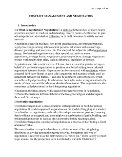 CONFLICT MANAGEMENT AND NEGOTIATION 1