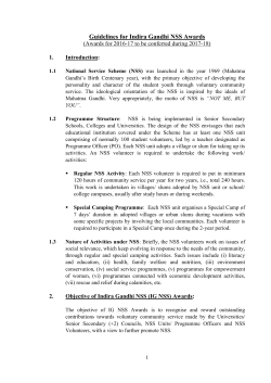 Guidelines for Indira Gandhi NSS Awards for 2016-17