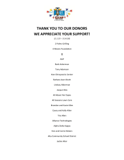thank you to our donors we appreciate your support!