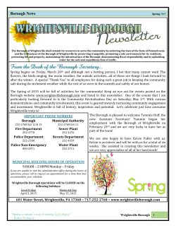 Spring 2015 - Wrightsville Borough
