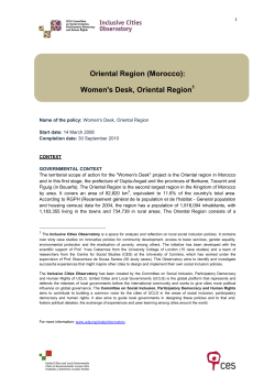 Oriental Region (Morocco): Women`s Desk, Oriental