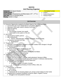 WS/FCS Unit Planning Organizer