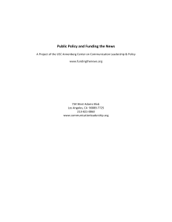 Public Service Broadcasting - Public Policy and Funding the News