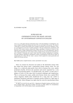 experiments with the shape and size of contemporary sonnets in