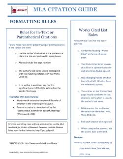 MLA CITATION GUIDE