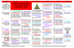 lilydale senior living activity calendar december