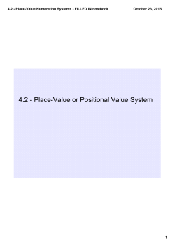 4.2 - Place-Value Numeration Systems