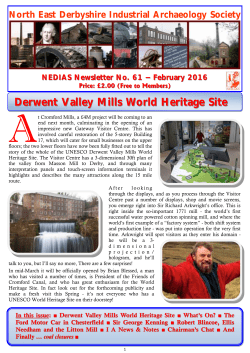 NEDIAS Newsletter No 61 February 2016