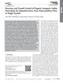Structure and Growth Control of Organic&ndash;Inorganic Halide