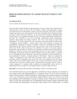 dehumanized society in aldous huxley&para;s brave new world