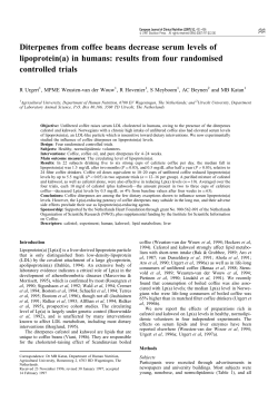 Diterpenes from coffee beans decrease serum levels of