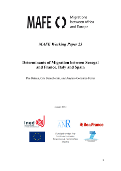 MAFE Working Paper 25 Determinants of Migration between