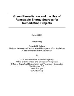 Green Remediation and the Use of Renewable Energy Sources for