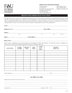 Gordon Rule Evaluation - Florida Atlantic University