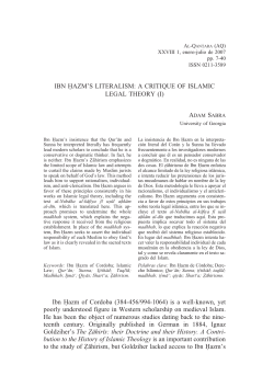 IBN &middot;AZM`S LITERALISM - Revista Al