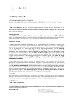 ENEFI Energy Efficiency Plc. EXTRAORDINARY