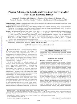 Plasma Adiponectin Levels and Five-Year Survival