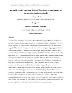 A scientific case for conceptual dualism