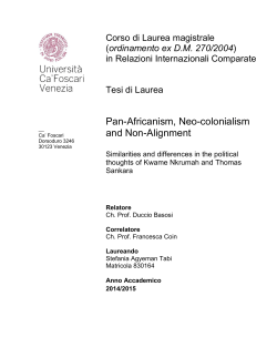 Pan-Africanism, Neo-colonialism and Non-Alignment